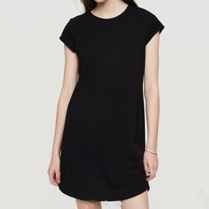 LOFT Lou & Gray  Signature Soft Crew Neck T-Shirt Dress- Size- L - Black NWT